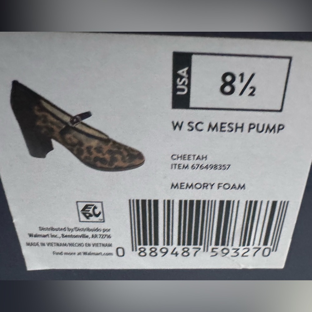 NWT Scoop Women's Leopard Mesh Mary Jane Block Heel Pumps Size 8.5 - Picture 8 of 8